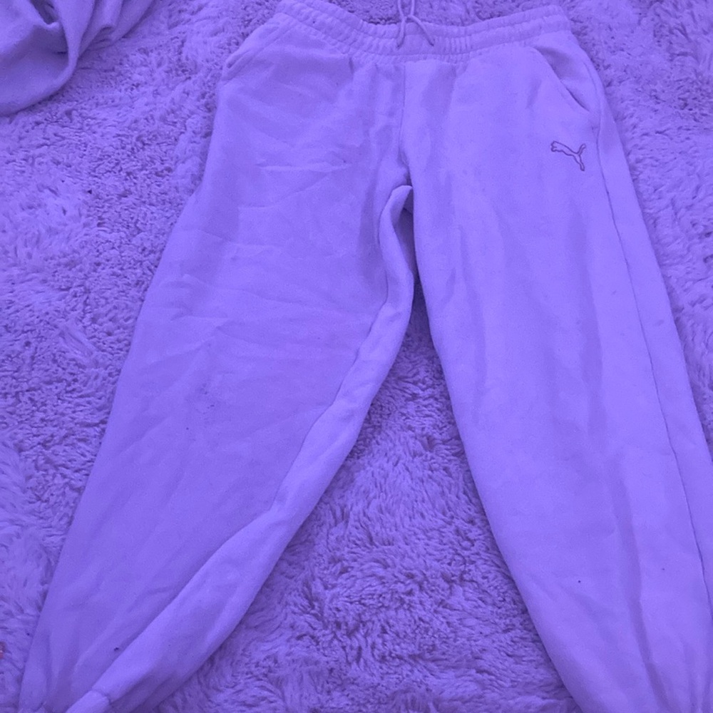 Puma Kids White Jogger Pants